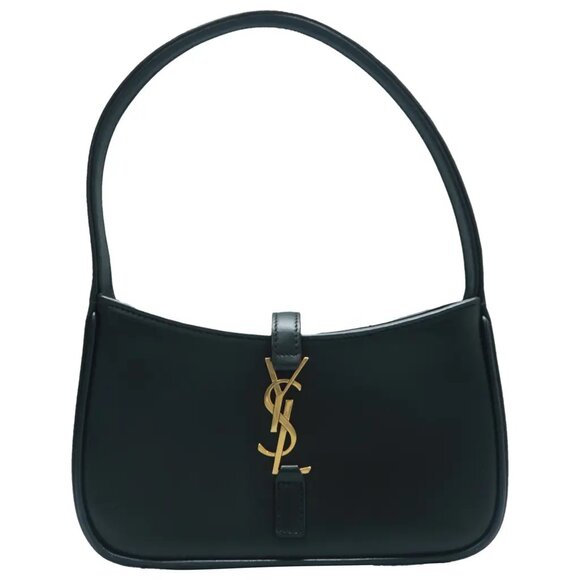 100% Authentic SAINT LAURENT Le 5 a 7 Black Leather Tote 1393-11724 - Picture 1 of 12